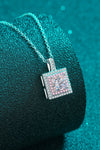 1 Carat Moissanite Square Pendant Chain Necklace - Sofia Valdelli