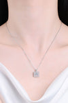 1 Carat Moissanite Square Pendant Chain Necklace - Sofia Valdelli