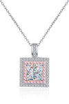 1 Carat Moissanite Square Pendant Chain Necklace - Sofia Valdelli