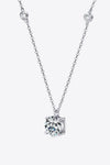 2 Carat Moissanite 4-Prong 925 Sterling Silver Necklace - Sofia Valdelli