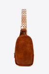 Adjustable Strap PU Leather Sling Bag - Sofia Valdelli