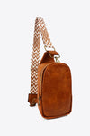 Adjustable Strap PU Leather Sling Bag - Sofia Valdelli