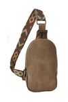 Adjustable Strap PU Leather Sling Bag - Sofia Valdelli