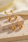 Ball Bead and Chain Stainless Steel Earrings - Sofia Valdelli
