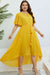 Belted Flutter Sleeve High-Low Dress - Sofia Valdelli