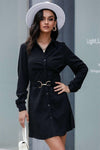 Belted Mini Shirt Dress - Dresses - Sofia Valdelli