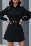 Belted Mini Shirt Dress - Dresses - Sofia Valdelli