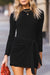 Black Knotted High Waist Long Sleeve Sheath Mini Dress - Mini Dresses - Sofia Valdelli