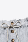 Buttoned Drawstring Waist Cuffed Shorts - Sofia Valdelli
