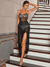 Contrast Sequins Transparent Shoulder Strap Fuzzy Split Thigh Lace Dress - Maxi Dresses - Sofia Valdelli