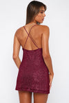 Cowl Neck Contrast Sequin Sleeveless Mini Dress - Sofia Valdelli