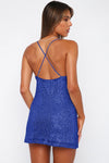 Cowl Neck Contrast Sequin Sleeveless Mini Dress - Sofia Valdelli