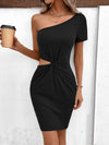 Cutout Twisted One-Shoulder Mini Dress - Sofia Valdelli