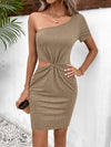 Cutout Twisted One-Shoulder Mini Dress - Sofia Valdelli