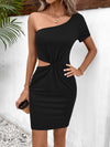 Cutout Twisted One-Shoulder Mini Dress - Sofia Valdelli