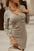 Decorative Button Long Sleeve Dress - Sofia Valdelli