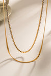 Double-Layered Inlaid Zircon Stainless Steel Necklace - Sofia Valdelli