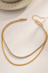 Double-Layered Inlaid Zircon Stainless Steel Necklace - Sofia Valdelli