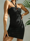 Halter Neck Cutout Mini Dress - Sofia Valdelli