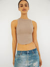 Halter Neck Ribbed Cropped Top - Sofia Valdelli