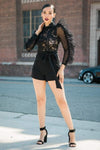 Lace And Crochet Top Detailed Fashion Romper - Sofia Valdelli