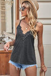 Lace Trim V-Neck Cami Top - Sofia Valdelli