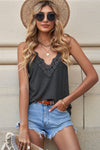 Lace Trim V-Neck Cami Top - Sofia Valdelli