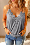 Lace Trim V-Neck Cami Top - Sofia Valdelli