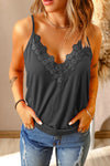 Lace Trim V-Neck Cami Top - Sofia Valdelli