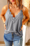 Lace Trim V-Neck Cami Top - Sofia Valdelli