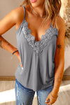 Lace Trim V-Neck Cami Top - Sofia Valdelli