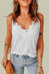 Lace Trim V-Neck Cami Top - Sofia Valdelli