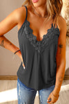Lace Trim V-Neck Cami Top - Sofia Valdelli