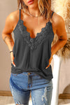 Lace Trim V-Neck Cami Top - Sofia Valdelli