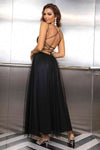 Lace-Up Backless Mesh Dress - Sofia Valdelli
