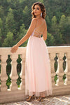 Lace-Up Backless Mesh Dress - Sofia Valdelli