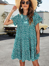 Leopard Short Flounce Sleeve Tiered Dress - Sofia Valdelli