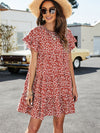 Leopard Short Flounce Sleeve Tiered Dress - Sofia Valdelli