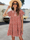 Leopard Short Flounce Sleeve Tiered Dress - Sofia Valdelli