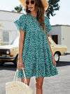 Leopard Short Flounce Sleeve Tiered Dress - Sofia Valdelli