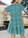 Leopard Short Flounce Sleeve Tiered Dress - Sofia Valdelli
