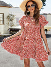 Leopard Short Flounce Sleeve Tiered Dress - Sofia Valdelli