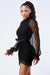 Lush Sheer Ruched Waist-tie Bodycon Dress - Default - Sofia Valdelli