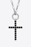 Moissanite Cross Pendant Platinum-Plated Necklace - Sofia Valdelli