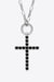 Moissanite Cross Pendant Platinum-Plated Necklace - Sofia Valdelli