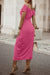 Off-Shoulder Short Sleeve Split Dress - Sofia Valdelli