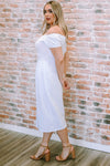 Off-Shoulder Short Sleeve Split Dress - Sofia Valdelli