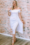 Off-Shoulder Short Sleeve Split Dress - Sofia Valdelli