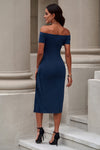Off-Shoulder Short Sleeve Split Dress - Sofia Valdelli
