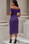 Off-Shoulder Short Sleeve Split Dress - Sofia Valdelli